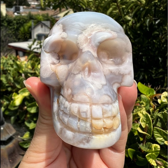 Flower Agate Skull - Picture 8 of 10